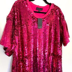 Eloquii Pink Sequin Shift Dress